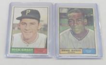 1961 Ernie Banks & Dick Groat Baseball Cards
