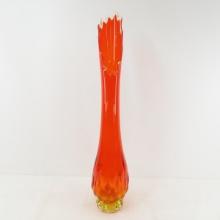 Vintage 25" Amberina Viking Glass Swung Vase