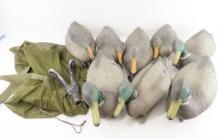 8 Mallard Duck Decoys in Mesh Bag