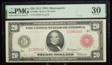 1914 $20 FRN Minneapolis Red Seal I108594A PMG30VF