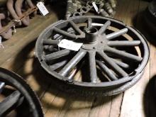Antique Wood and Metal Wheels - Lot of 2 - Good Condition - Matching