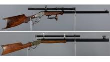 Two Factory Engraved Stevens Ideal Single Shot Rifles