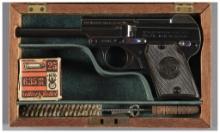 Austrian Steyr 1909 Long Barrel Vest Pocket Pistol with Case