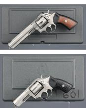 Two Ruger Double Action Revolvers with Cases