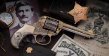 Pat Garrett Presentation Engraved Colt 1877 Thunderer Revolver