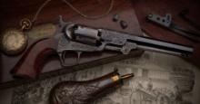 Engraved Colt Model 1851 Navy with Case Inscribed Wm. H. Leach