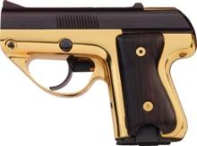 Gold Plated and Blue Two Tone Semmerling Model LM-4 Pistol