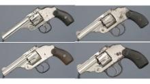 Four American Hammerless Double Action Revolvers
