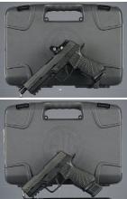 Two Upgraded Sig Sauer P320 Semi-Automatic Pistols with Cases