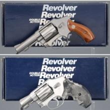 Two Smith & Wesson Double Action Hammerless Revolvers with Boxes