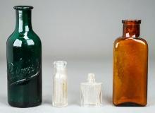 Vintage Emerald Green Palmers Bottle & Old Medicine Bottles