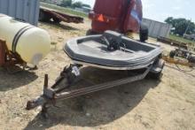 15FT FIBERGLASS BOAT WITH MERCURY 90 MOTOR NO TITLE SALVAGE ONLY