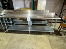 STAINLESS STEEL PREP TABLE (8' X 2' X 34 1/2")