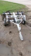 4' ATV S TINE PULL TYPE CULTIVATOR, 8" stroke actuator, 2" ball, stored inside, works great, +