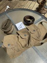 Ammo Pouch, Leather Belt, Wool Wrap