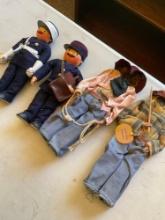 Vintage Death Valley Prospector , Cowboy & 2) Gendarmes. 4 dolls