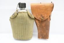 U.S. M1916 Holster (Cut Down) & Canteen W/ Canvas Cover