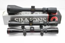 (3) Simmons Rifle Scopes, 2.5-10x50, 3-9x40 & 4x32