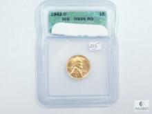1942-D Lincoln Cent ICG Graded MS 66 RD