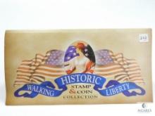 1941-D Walking Liberty Half Historic Stamp & Coin Collection Display