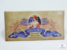 1944-S Walking Liberty Half Historic Stamp & Coin Collection Display