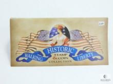1945 Walking Liberty Half Historic Stamp & Coin Collection Display