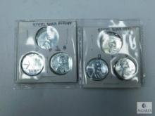 1943 PDS Steel Wartime Lincoln Wheat Cent Set