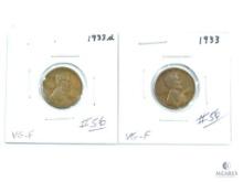 1933 P&D Lincoln Cents - VG-F