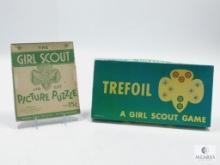 The Girl Scout Jig Cut Picture Puzzle & Trefoil A Girl Scout Game