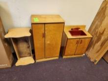 Child's Wooden Kitchen Set & Crib
