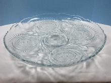 Rare Find Smith Glass Pin Wheels & Star Cupped Edge 21" Torte Plate w/Center Guide Est. $120