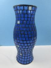 14" Mosaic Cobalt blue Hurricane Shade w/ White Accents