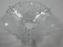 Mikasa Lead Crystal Hibiscus Pattern Frosted Flowers Giftware Collection 8 3/4" Round Bowl