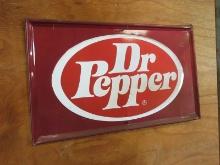 Collectors Dr. Pepper Rectangular Advertising Sign Beveled Edge. 23" x 13"
