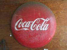 Rare Find Collectors Large 48" "Coca-Cola" Red Button Advertising Sign Disc