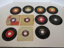 Collection 11 Vinyl Single 45 RPM Country Music Records, The Beatles, Fats Domino, Specialty