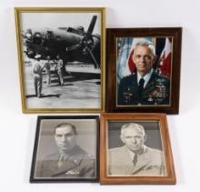4 Framed Military Autographed Photos