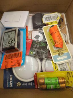 Box Lot of Assorted Items to Include Stud sensor HD25, General Combo Moisture Meter, My Touch Smart