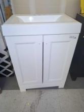 Glacier Bay (Vanity Top is Cracked) Shaila Single Sink Bath Vanity in White with White Cultured