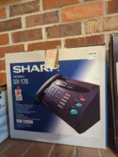 (LR)SHARP UX-178 THERMAL FACSIMILE FAX MACHINE, GRAY , W/ BOX & MANUAL, BOX IS TAPE SEALED WITH THE