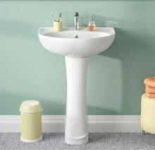 DEERVALLEY Ally 26 5/8 in. Tall Modern U-Shape White Vitreous China Pedestal Bathroom Sink With