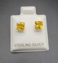 Yellow Topaz Stud Earrings $5 STS