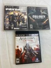 Preowned 3 Playstation 4 games: Payday, Call of Duty Black Ops, Assassins creed II