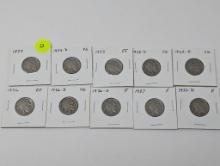 1934-1937 Nickel - Buffalo (10 coins)