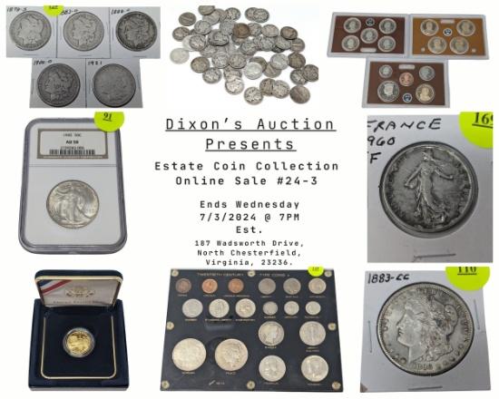 7/3/2023 Estate Coin Collection Online Sale #24-3