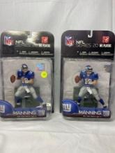 2 set of NFl collectible Eli Manning statues