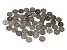 Roll of (55) Mercury dimes. Various dates.
