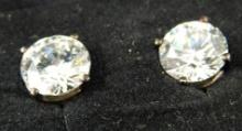 Sterling Silver - Pierced Earrings - Diamonique - 4.8 Grams TW