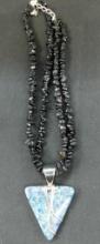 Jay King - Onyx and Sterling Silver Necklace - Reversible Pendant - 19"