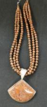Jay King - Red Agate and Sterling Silver Necklace - 19" - Multi Strand